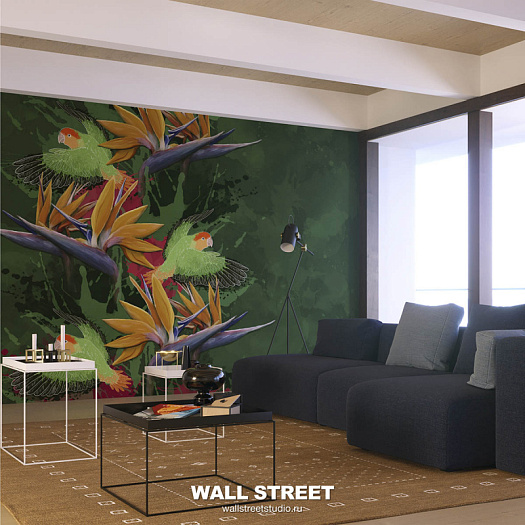 Фотообои в интерьере артикул Birdly 3, BIRDLY, Wall street